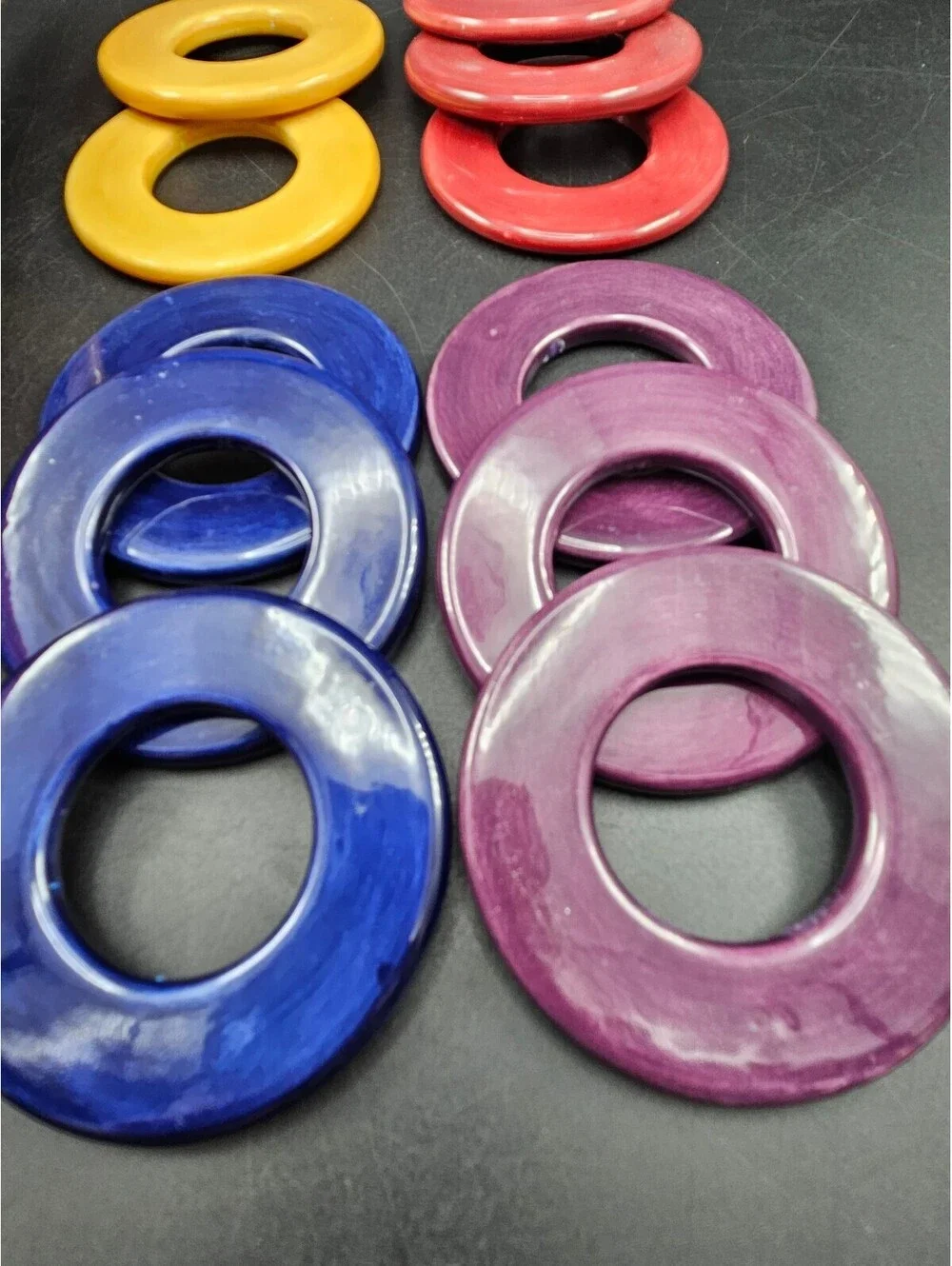 Tabletops Unlimited Carnival Ceramic Napkin Rings - Set of 12